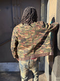 Men's Camron Camo Cotton & Leather Jacket