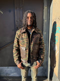 Men's Camron Camo Cotton & Leather Jacket