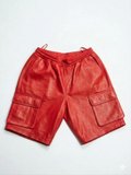 Men's Leather Cargo Shorts