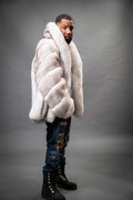 Men's Crystal Fox Fur Stroller Coat [Blue Fox]