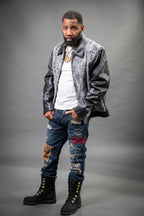 Men's Leather & Persian Lamb Combo [Black]