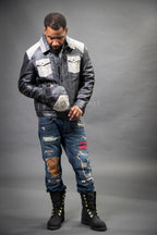 Men's Dylan Jacket With Real Python And Matching Python Hat [Black]