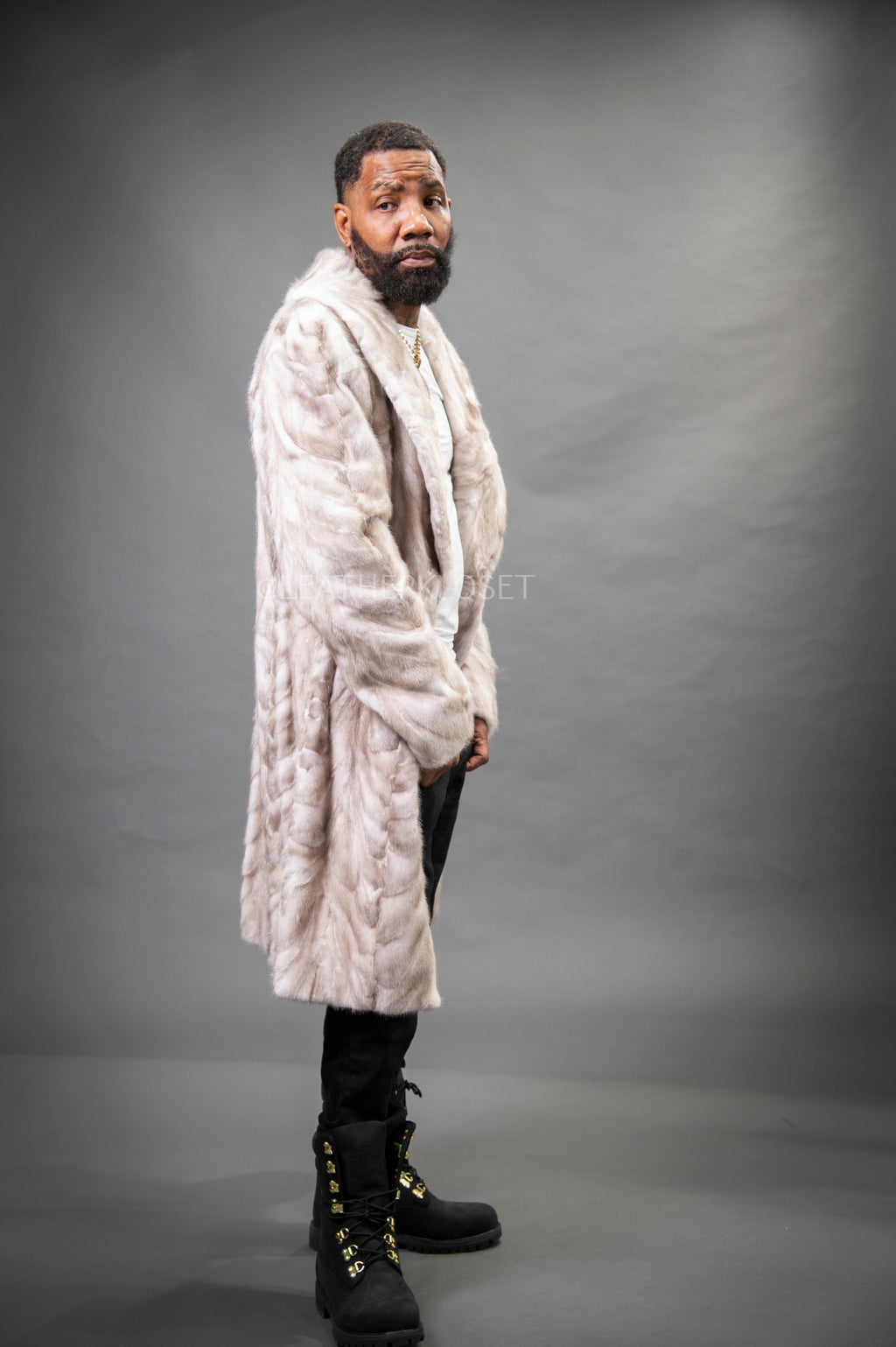Men's Mink Shawl Collar Jacket