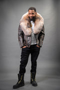 Men's Jay Biker Copper With Full Fox Fur Collar [Crystal]