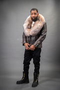 Men's Jay Biker Copper With Full Fox Fur Collar [Crystal]