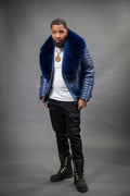 Men's Jay Biker Navy With Full Fox Fur Collar [Navy]