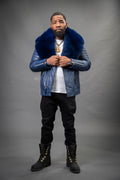 Men's Jay Biker Navy With Full Fox Fur Collar [Navy]