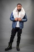 Men's Jay Biker Navy With Full Fox Fur Collar [Blue Fox]