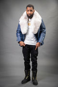 Men's Jay Biker Navy With Full Fox Fur Collar [Blue Fox]