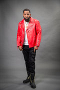 Men's Jay Biker Leather Jacket [Red]