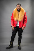 Men's Jay Biker Red With Full Fox Fur Collar [Red Fox]