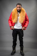 Men's Jay Biker Red With Full Fox Fur Collar [Red Fox]