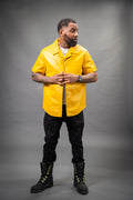 Men's Summer In Miami Luka Leather Short Sleeve Shirt [Yellow]