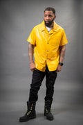 Men's Summer In Miami Luka Leather Short Sleeve Shirt [Yellow]