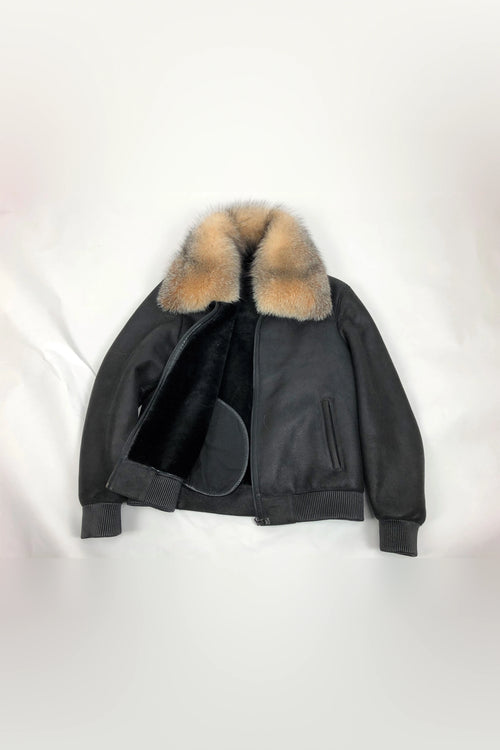 Mens Shearling Baseball Jacket