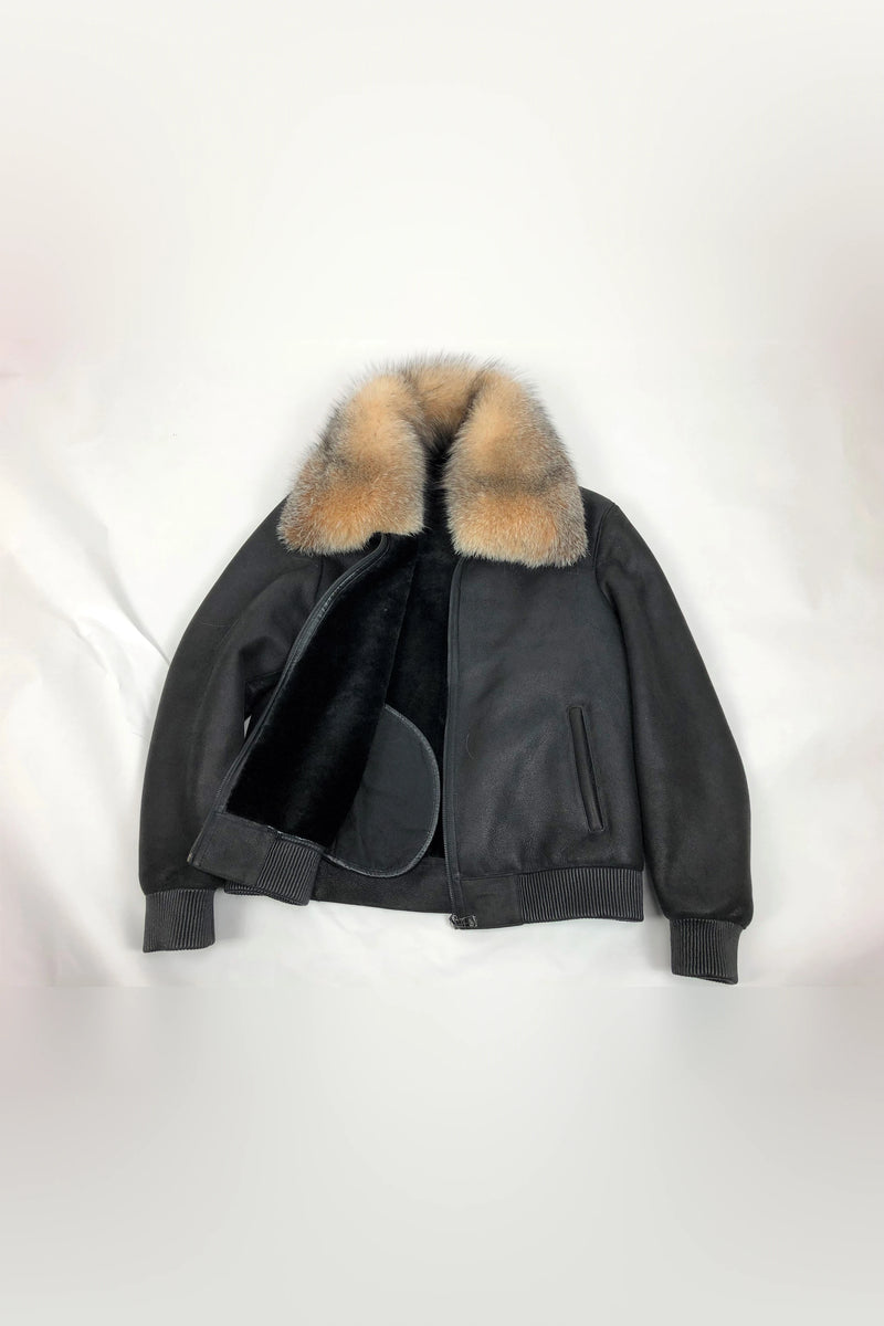 Mens Shearling Baseball Jacket