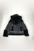 Mens Andre Shearling Biker Classic With Hood