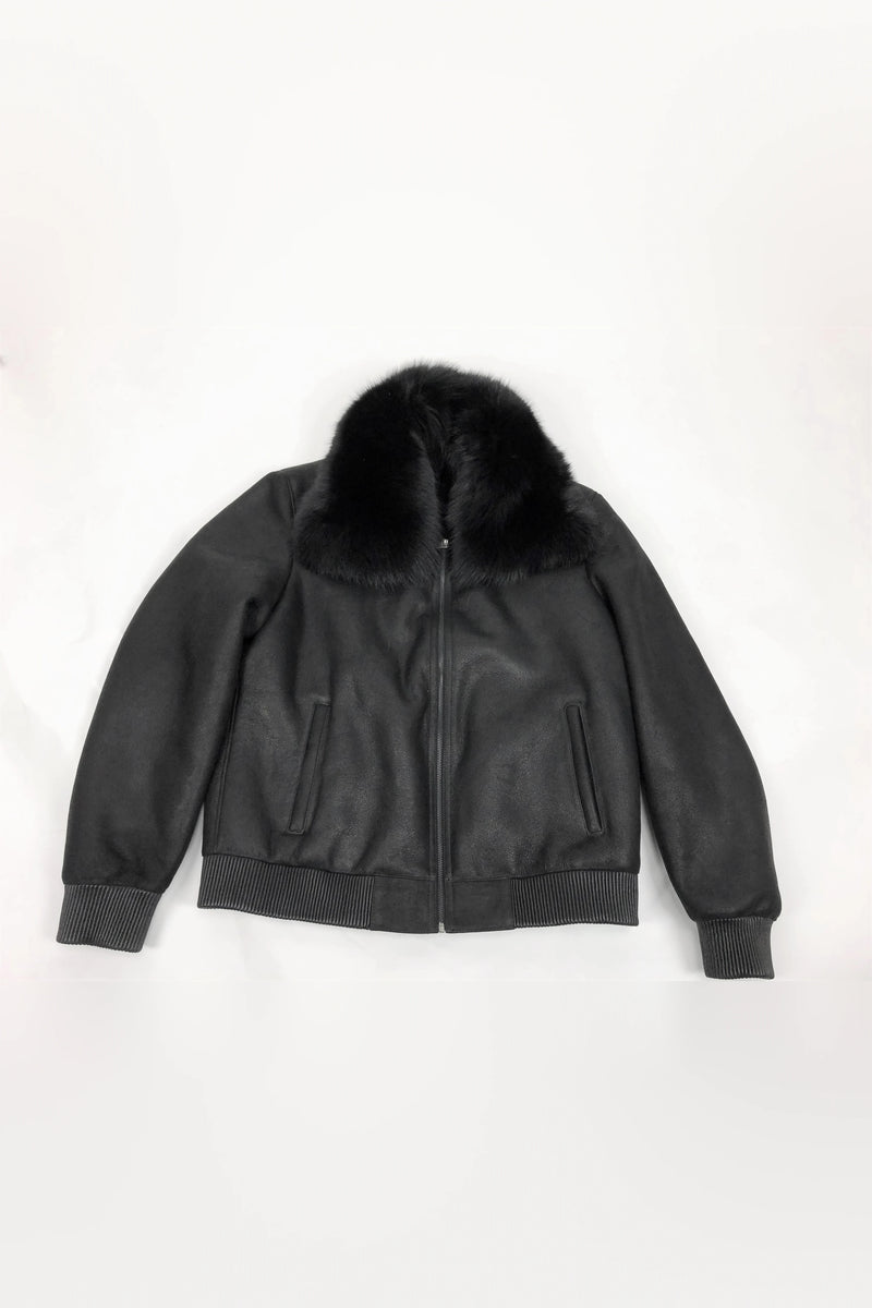 Mens Shearling Baseball Jacket