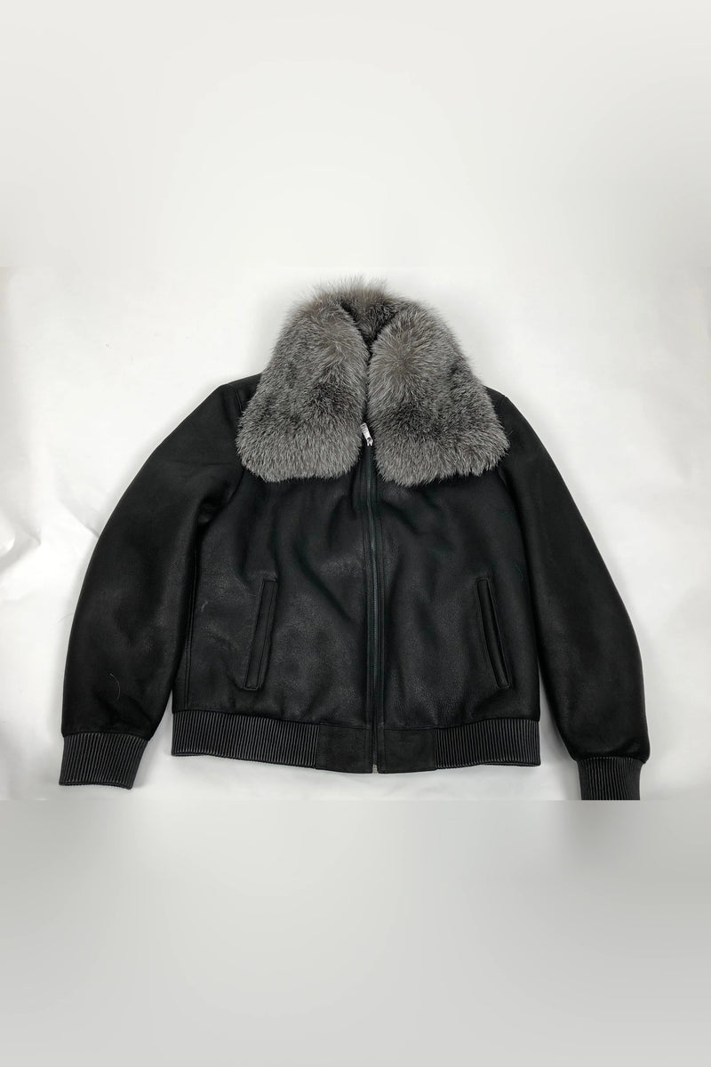 Mens Shearling Baseball Jacket