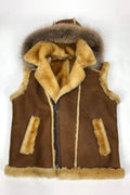 Mens Shearling Vest With Fox