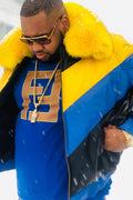 V-Bomber Blk/Royal/Yellow With Premium Fur Collar