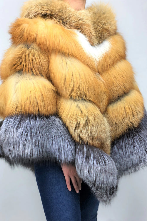 Women's Fox Fur Poncho