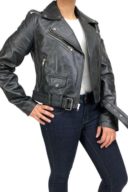 Women's Classic Biker Black [SLIM FIT]
