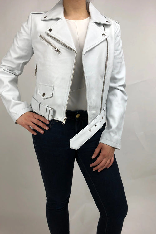 Women's Classic Biker White [ SLIM FIT ]