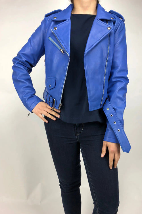 Women's Classic Biker Royal Blue [ SLIM FIT]