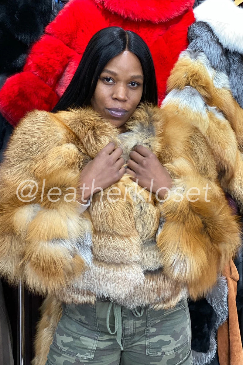 Women's Gold Fox Bomber Jacket