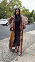 Women's Pocahontas Sheepskin Trench Coat [Brown]