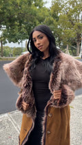 Women's Pocahontas Sheepskin Trench Coat [Brown]