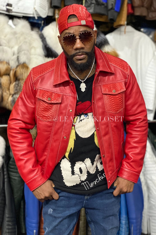 Men's Dylan Jacket With Real Python And Matching Python Hat
