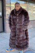 Men's Full Length Fox Trench [Chocolate]