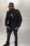 Men's Fully Studded Biker Jacket [Black]
