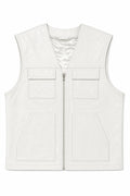 Men's Leather Brooklyn Vest [White]