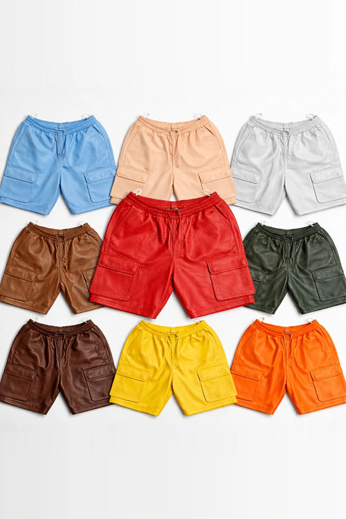 Men's Leather Cargo Shorts
