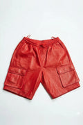 Men's Leather Cargo Shorts