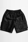Men's Leather Cargo Shorts