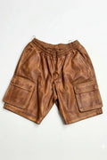 Men's Leather Cargo Shorts