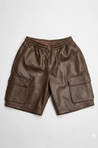 Men's Leather Cargo Shorts