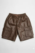 Men's Leather Cargo Shorts