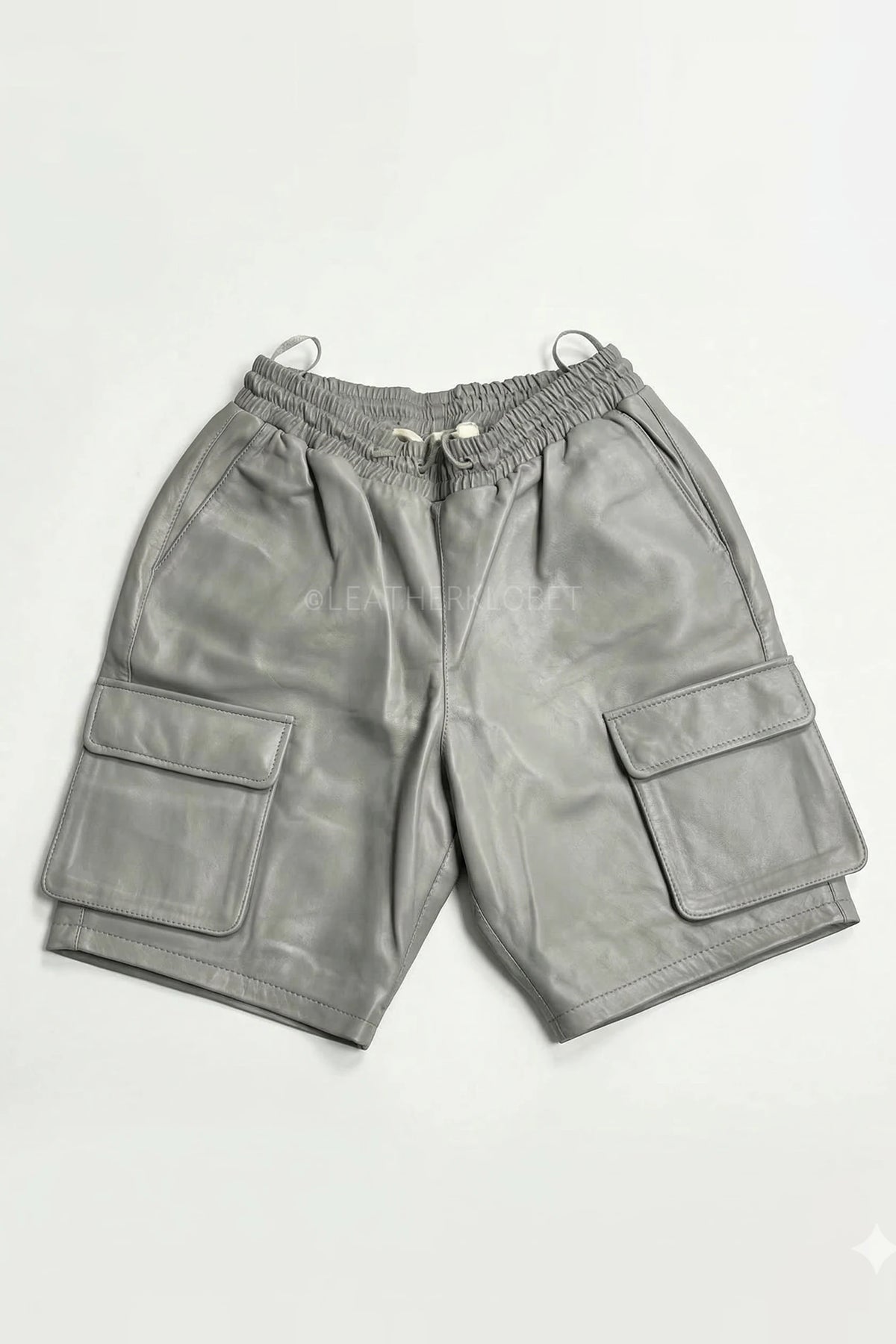 Men's Leather Cargo Shorts