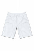 Men's Leather Carpenter Shorts [White]