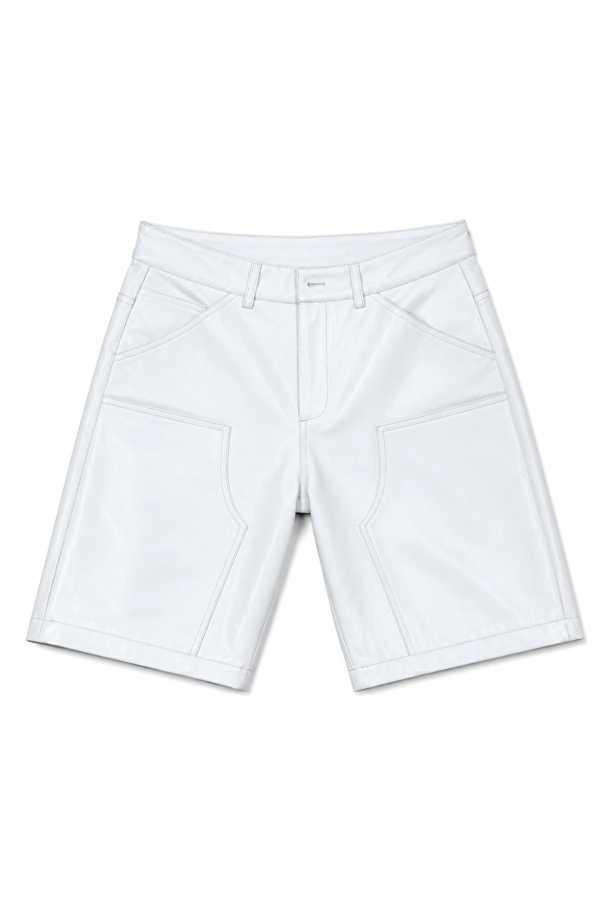 Men's Leather Carpenter Shorts [White]