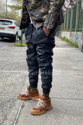 Men's Leather Sweatpants [Black]