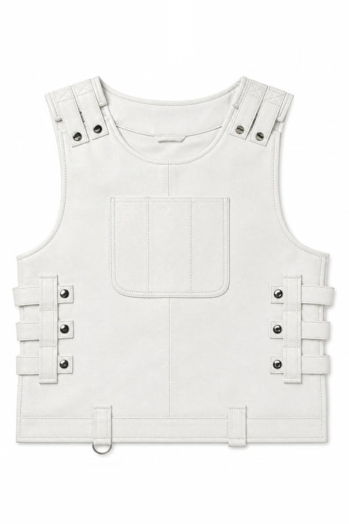 Men's Leather Vegas Vest [White]