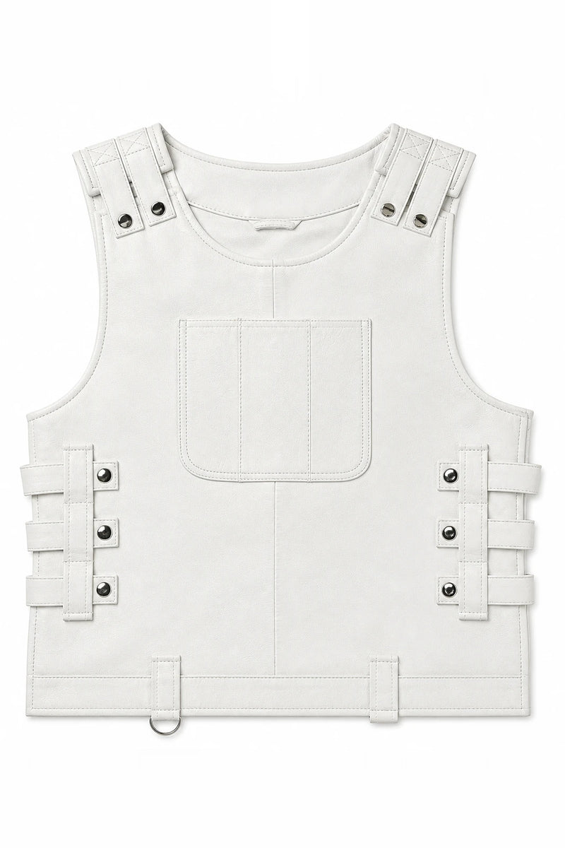 Men's Leather Vegas Vest [White]