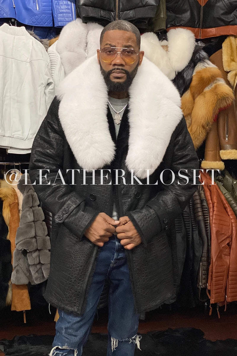 Men's London Shearling Croco With Fox Collar