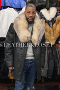 Men's London Shearling Croco With Fox Collar